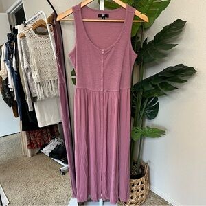 ✨ FRYE Mauve Sleeveless Button-Front Dress Sz S | Cotton Blend
